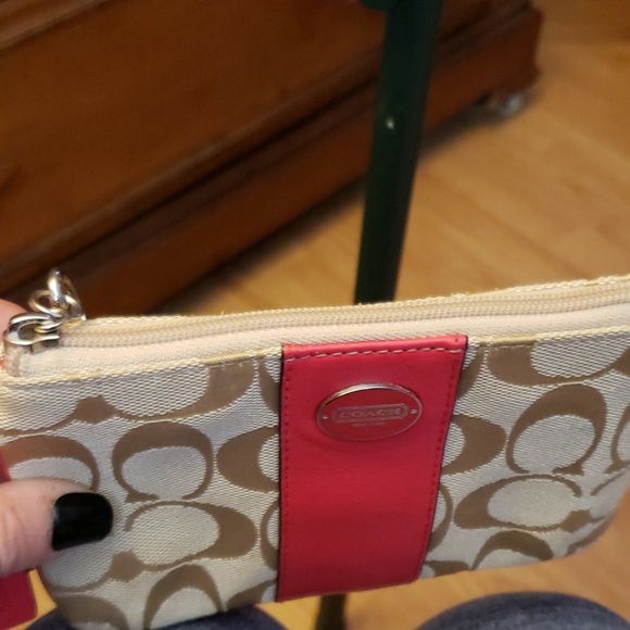 Coach Wristlet Tan and Pink/Coral - Picture 8 of 8